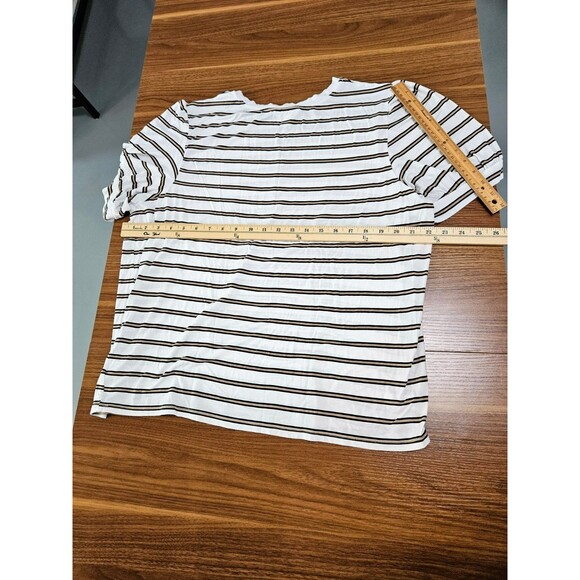 Time and Tru Women's Puff Sleeve Jersey Knit Top Striped Size XXL Rayon Spandex - Picture 10 of 10